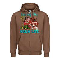 Chestnut western loving the farm life barn cow pig rooster tractor wind wheel Zipper Hoodie - Artiststas
