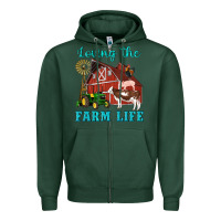 Sports Green western loving the farm life barn cow pig rooster tractor wind wheel Zipper Hoodie - Artiststas