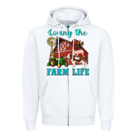 White western loving the farm life barn cow pig rooster tractor wind wheel Zipper Hoodie - Artiststas