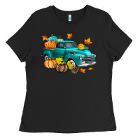 Black Fall Farm Truck Ladies Tee - texasbilliewilder