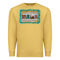 Antique Gold western turquoise's mama background Premium Sweatshirt - BarkalooDesign