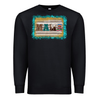 Black western turquoise's mama background Premium Sweatshirt - BarkalooDesign