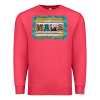 Cardinal western turquoise's mama background Premium Sweatshirt - BarkalooDesign