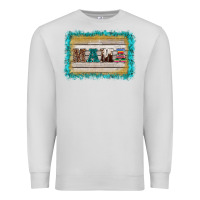Dove Grey western turquoise's mama background Premium Sweatshirt - BarkalooDesign