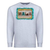 Heather Grey western turquoise's mama background Premium Sweatshirt - BarkalooDesign