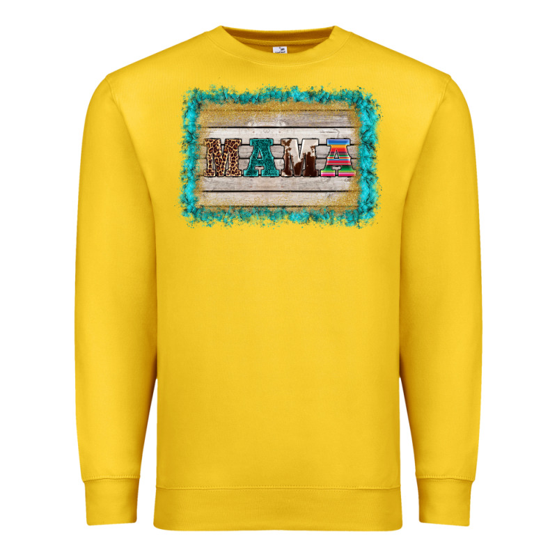 Western Turquoise's Mama Background Premium Sweatshirt by BarkalooDesign | Teevron