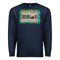 Navy western turquoise's mama background Premium Sweatshirt - BarkalooDesign