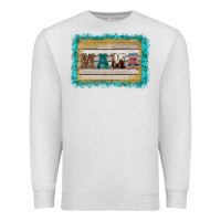 Oatmeal Heather western turquoise's mama background Premium Sweatshirt - BarkalooDesign