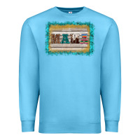 Ocean Blue western turquoise's mama background Premium Sweatshirt - BarkalooDesign