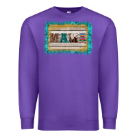 Purple western turquoise's mama background Premium Sweatshirt - BarkalooDesign