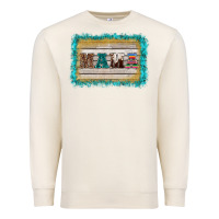 Sandshell western turquoise's mama background Premium Sweatshirt - BarkalooDesign