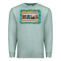 Seafoam western turquoise's mama background Premium Sweatshirt - BarkalooDesign