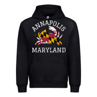 Black Annapolis Maryland Crab State Flag Home Travel Vintage Urban Hoodie - longCreatives