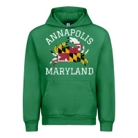 Emerald Annapolis Maryland Crab State Flag Home Travel Vintage Urban Hoodie - longCreatives