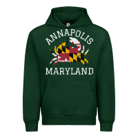 Forest Green Annapolis Maryland Crab State Flag Home Travel Vintage Urban Hoodie - longCreatives