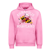 Fuchsia Pink Annapolis Maryland Crab State Flag Home Travel Vintage Urban Hoodie - longCreatives