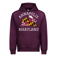 Mauve Wine Annapolis Maryland Crab State Flag Home Travel Vintage Urban Hoodie - longCreatives