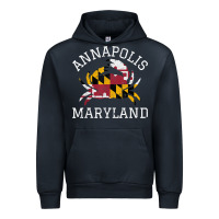 Navy Annapolis Maryland Crab State Flag Home Travel Vintage Urban Hoodie - longCreatives