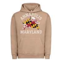 Pigment Burro Annapolis Maryland Crab State Flag Home Travel Vintage Urban Hoodie - longCreatives