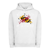 Pigment Lunar Rock Annapolis Maryland Crab State Flag Home Travel Vintage Urban Hoodie - longCreatives