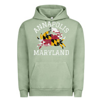 Pigment Oil Green Annapolis Maryland Crab State Flag Home Travel Vintage Urban Hoodie - longCreatives