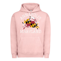 Pigment Salmon Annapolis Maryland Crab State Flag Home Travel Vintage Urban Hoodie - longCreatives