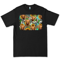 Black highland cow western background Premium Tee - Jasminsmagicworld