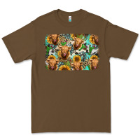 Cacao highland cow western background Premium Tee - Jasminsmagicworld