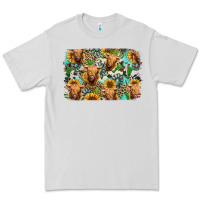 Dove Grey highland cow western background Premium Tee - Jasminsmagicworld