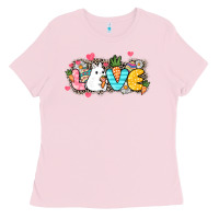 Bubblegum Pink Love Easter Ladies Tee - NancyCooperArtShop