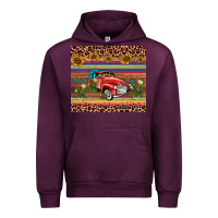 Mauve Wine truck sunflower leopard Urban Hoodie - AdoDesignShop