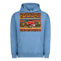 Pigment Pebble Blue truck sunflower leopard Urban Hoodie - AdoDesignShop