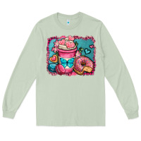 Matcha valentines day coffee cup and sweets Long Sleeve Tee - OliviaCreatesArt
