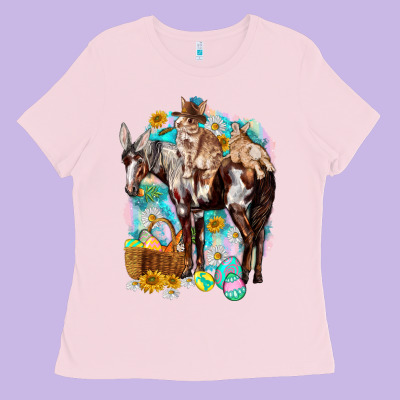 Happy Easter Day Rodeo Ladies Tee Designed By Nancycooperartshop