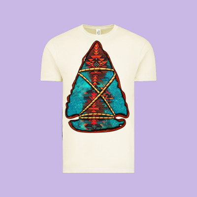 Turquoise Glitter Aztec Arrowhead Vintage Tee Designed By Jasminsmagicworld
