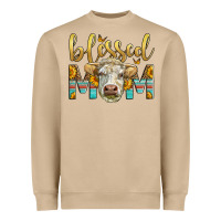Mushroom Western Blessed Mom Charolais Bull Heavyweight Sweatshirt - LillyAllenDesigns