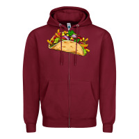 Burgundy mexican taco Zipper Hoodie - Artiststas