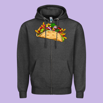 Mexican Taco Zipper Hoodie Designed By Artiststas