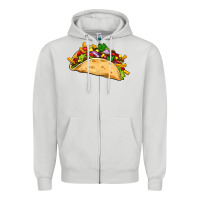 Dove Grey mexican taco Zipper Hoodie - Artiststas