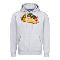 Heather Grey mexican taco Zipper Hoodie - Artiststas