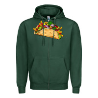 Sports Green mexican taco Zipper Hoodie - Artiststas