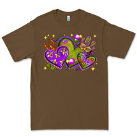 Cacao Mardi Gras hearts Premium Tee - NancyCooperArtShop