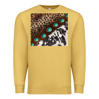 Antique Gold leopard and cowhide gemstone leather Premium Sweatshirt - BarkalooDesign