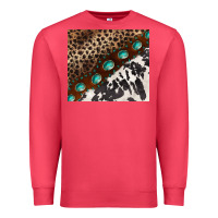 Cardinal leopard and cowhide gemstone leather Premium Sweatshirt - BarkalooDesign