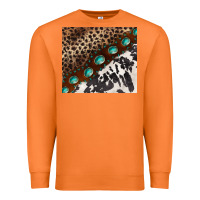 Carrot leopard and cowhide gemstone leather Premium Sweatshirt - BarkalooDesign