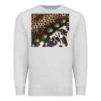 Dove Grey leopard and cowhide gemstone leather Premium Sweatshirt - BarkalooDesign
