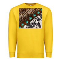 Lemon leopard and cowhide gemstone leather Premium Sweatshirt - BarkalooDesign
