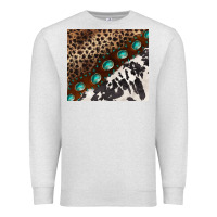 Oatmeal Heather leopard and cowhide gemstone leather Premium Sweatshirt - BarkalooDesign
