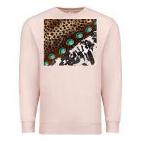 Pale Pink leopard and cowhide gemstone leather Premium Sweatshirt - BarkalooDesign