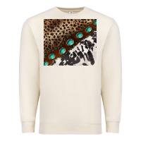 Sandshell leopard and cowhide gemstone leather Premium Sweatshirt - BarkalooDesign